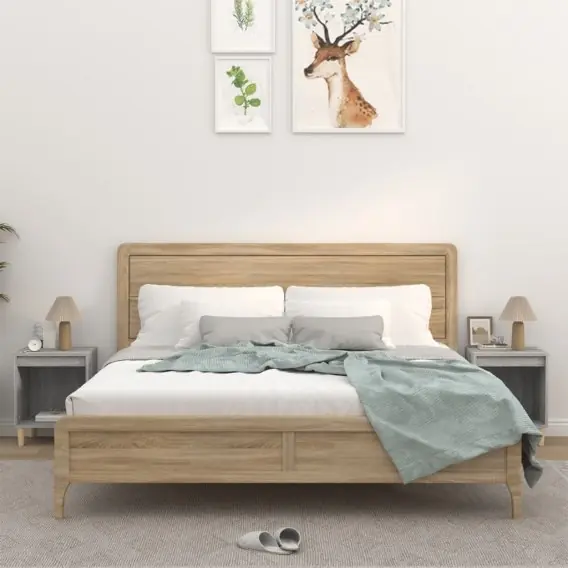 Szafki nocne, 2 szt., szary dąb sonoma, 40x35x50 cm Lumarko! - Hurtownia wielobranżowa Lumarko Darmowy zwrot